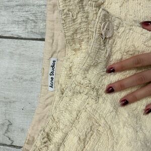 Acne Studios Cream boucle tweed wrap mini Skirt